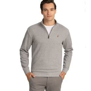 U.S. Polo Assn. Men's Quarter Zip Flatback in Gray Sz 2XL 85% Cotton